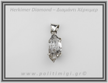 Διαμάντι Χέρκιμερ Μενταγιόν 2,6x1,6cm 5,3gr Ασήμι 925
