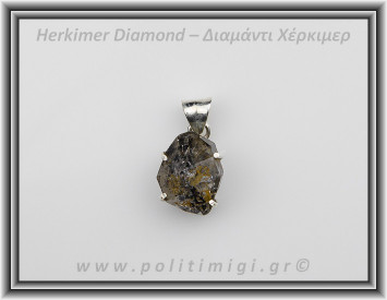 Διαμάντι Χέρκιμερ Μενταγιόν 2x1,2cm 5,4gr Ασήμι 925