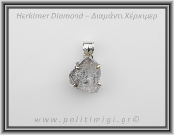Διαμάντι Χέρκιμερ Μενταγιόν 2x1,5cm 5,8gr Ασήμι 925