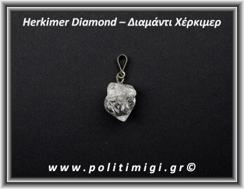 Διαμάντι Χέρκιμερ Μενταγιόν 2,3x1,5cm 5gr Ασήμι 925