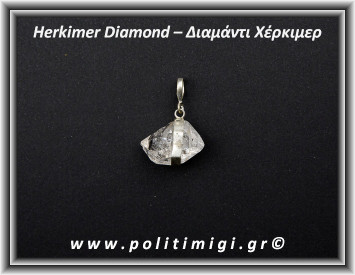 Διαμάντι Χέρκιμερ Μενταγιόν 2x2cm 5gr Ασήμι 925