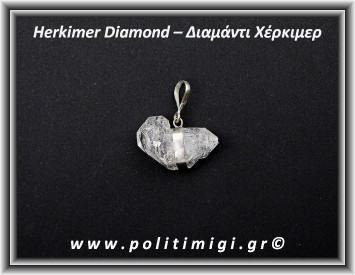 Διαμάντι Χέρκιμερ Μενταγιόν 2x3cm 5gr Ασήμι 925