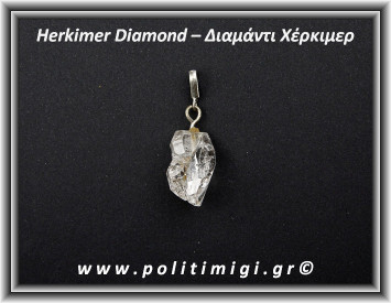 Διαμάντι Χέρκιμερ Μενταγιόν 3x1,5cm 5gr Ασήμι 925