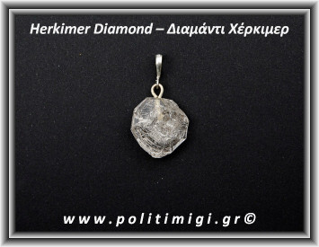 Διαμάντι Χέρκιμερ Μενταγιόν 3x2,2cm 5gr Ασήμι 925