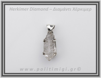Διαμάντι Χέρκιμερ Μενταγιόν 2,5x1,2cm 6,4gr Ασήμι 925