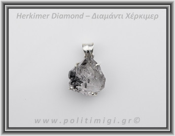 Διαμάντι Χέρκιμερ Μενταγιόν 2x2cm 6,5gr Ασήμι 925