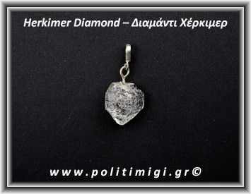Διαμάντι Χέρκιμερ Μενταγιόν 2,6x1,7cm 6gr Ασήμι 925