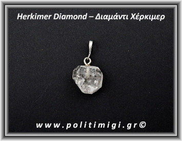 Διαμάντι Χέρκιμερ Μενταγιόν 2x2cm 6gr Ασήμι 925