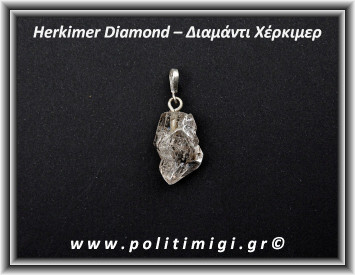 Διαμάντι Χέρκιμερ Μενταγιόν 3x1,5cm 6gr Ασήμι 925