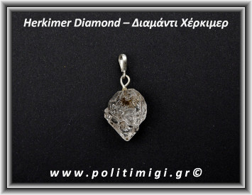 Διαμάντι Χέρκιμερ Μενταγιόν 3x2cm 6gr Ασήμι 925