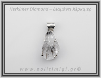 Διαμάντι Χέρκιμερ Μενταγιόν 3x1,5cm 7,1gr Ασήμι 925