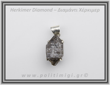 Διαμάντι Χέρκιμερ Μενταγιόν 2,5x1,4cm 7,6gr Ασήμι 925