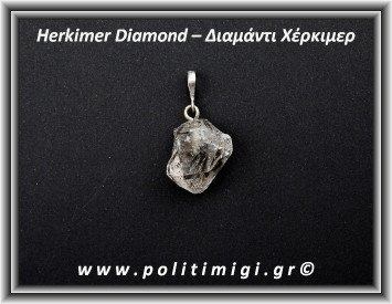 Διαμάντι Χέρκιμερ Μενταγιόν 2,8x2,2cm 7gr Ασήμι 925