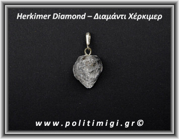 Διαμάντι Χέρκιμερ Μενταγιόν 2,8x2cm 7gr Ασήμι 925