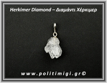 Διαμάντι Χέρκιμερ Μενταγιόν 3x2cm 7gr Ασήμι 925