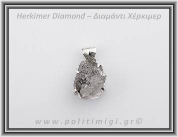 Διαμάντι Χέρκιμερ Μενταγιόν 2x1,5cm 8gr Ασήμι 925