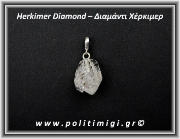Διαμάντι Χέρκιμερ Μενταγιόν 3x1,8cm 8gr Ασήμι 925
