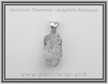 Διαμάντι Χέρκιμερ Μενταγιόν 3x1,5cm 9,2gr Ασήμι 925