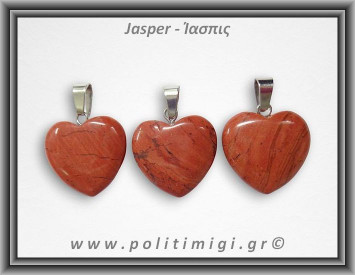 Ίασπις Floral Μενταγιόν Καρδιά 3,5-4gr 2cm