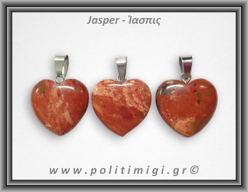 Ίασπις Floral Μενταγιόν Καρδιά 3,5-4gr 2cm