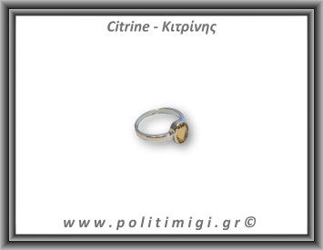 Κιτρίνης Δαχτυλίδι Ταγιέ 006 2,9gr 1x0,8cm Νο59 Ασήμι 925