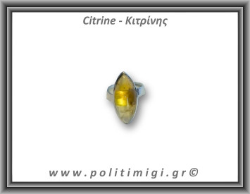 Κιτρίνης Δαχτυλίδι 10,2gr 2,9x1,3cm One Size Ασήμι 925