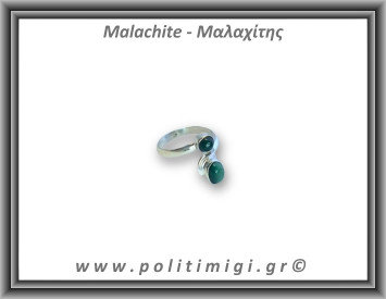 Μαλαχίτης Δαχτυλίδι 3,3gr 0,9cm One Size Ασήμι 925