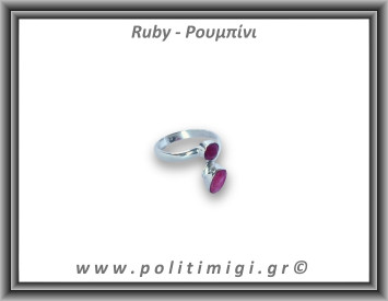 Ρουμπίνι Δαχτυλίδι Ταγιέ 3,2gr 0,9cm One Size Ασήμι 925
