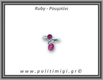 Ρουμπίνι Δαχτυλίδι Ταγιέ 3,2gr 0,9cm One Size Ασήμι 925