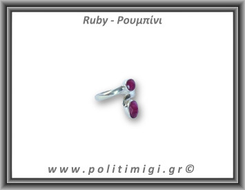 Ρουμπίνι Δαχτυλίδι Ταγιέ 3,2gr 0,9cm One Size Ασήμι 925