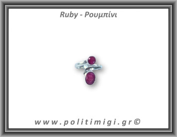 Ρουμπίνι Δαχτυλίδι Ταγιέ 3,2gr 0,9cm One Size Ασήμι 925