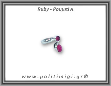 Ρουμπίνι Δαχτυλίδι Ταγιέ 3,2gr 0,9cm One Size Ασήμι 925