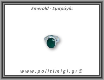 Σμαράγδι Δαχτυλίδι Ταγιέ 009 4,9gr 1,5x1,2cm One Size Ασήμι 925