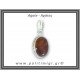 Αχάτης Καφέ Μενταγιόν 091 9,1gr 3,7x2,3cm σε κράμα ορείχαλκου