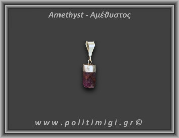 Αμέθυστος Μενταγιόν Ράβδος Αιχμή 3,02Bgr 1,8cm Ασήμι 925