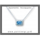Ακουαμαρίνα Μενταγιόν Ταγιέ Αλυσίδα 2gr 0,9x0,6cm Ασήμι 925