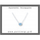 Ακουαμαρίνα Μενταγιόν Ταγιέ Αλυσίδα 2gr 0,8x0,7cm Ασήμι 925