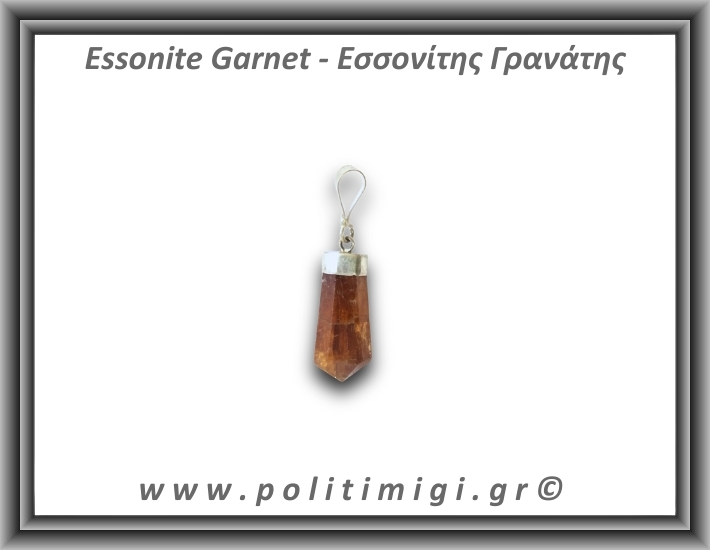 Γρανάτης Εσσονίτης Μενταγιόν 3,68gr 2,4cm Ασήμι 925