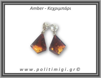 Κεχριμπάρι cherrygold Μενταγιόν Fancy 1,4gr 2,2cm Ασήμι 925