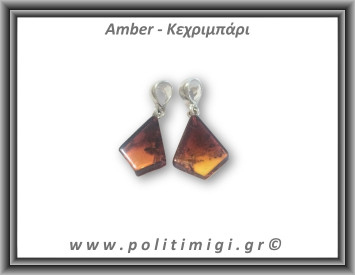 Κεχριμπάρι cherrygold Μενταγιόν Fancy 1,3gr 2,1-2,2cm Ασήμι 925