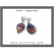 Κεχριμπάρι cognac Μενταγιόν Σταγόνα 2gr 2,4cm Ασήμι 925