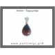 Κεχριμπάρι cognac Μενταγιόν Σταγόνα 2gr 2,4cm Ασήμι 925