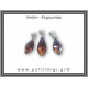 Κεχριμπάρι cognac Μενταγιόν Leaf 1gr 2-2,5cm Ασήμι 925