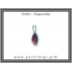 Κεχριμπάρι cognac Μενταγιόν Leaf 1gr 2-2,5cm Ασήμι 925