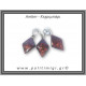 Κεχριμπάρι cognac Μενταγιόν Ρόμβος 1,5gr 2,5cm Ασήμι 925 Κεχριμπάρι cognac Μενταγιόν Ρόμβος 1,5gr 2,5cm Ασήμι 925