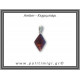 Κεχριμπάρι cognac Μενταγιόν Ρόμβος 1,5gr 2,5cm Ασήμι 925 Κεχριμπάρι cognac Μενταγιόν Ρόμβος 1,5gr 2,5cm Ασήμι 925