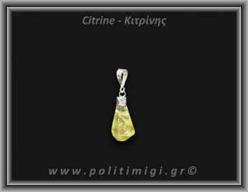 Κιτρίνης Lemon Μενταγιόν Ράβδος 2,23gr 2,2cm Ασήμι 925