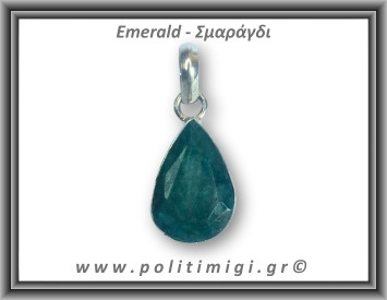 Σμαράγδι Μενταγιόν Ταγιέ 4,3gr 2,4x1,3cm σε κράμα ορείχαλκου