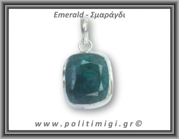 Σμαράγδι Μενταγιόν Ταγιέ 5,5gr 2,6x1,8cm σε κράμα ορείχαλκου
