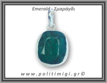 Σμαράγδι Μενταγιόν Ταγιέ 5,4gr 2,6x1,9cm σε κράμα ορείχαλκου